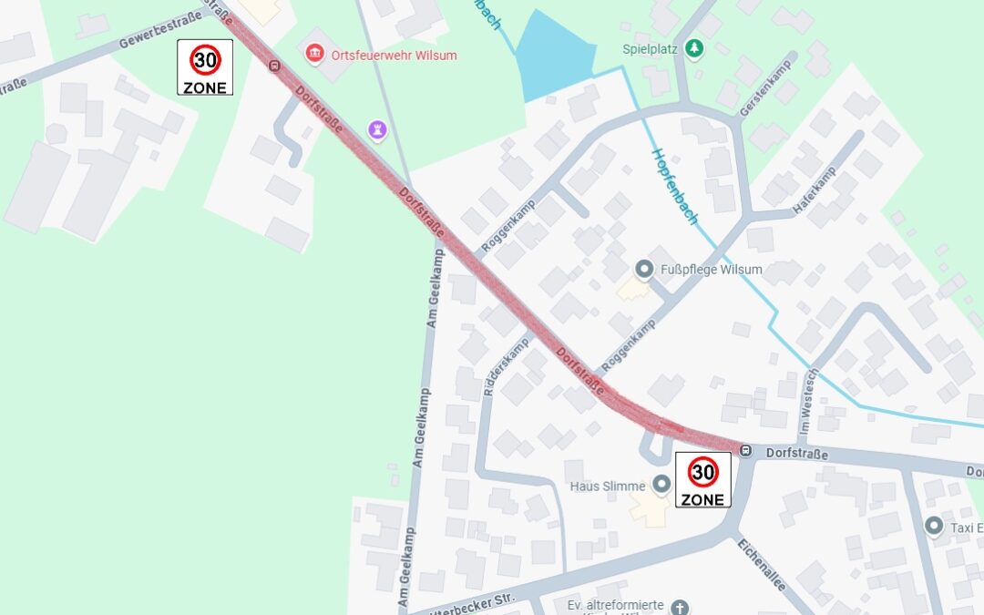 Tempo 30 und neue Querungshilfe: Mehr Sicherheit auf der Dorfstraße