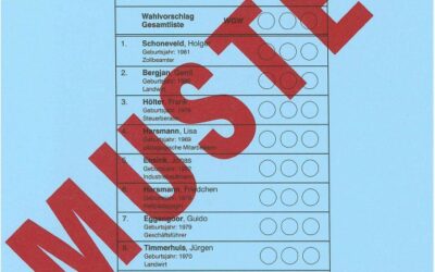 Wahlzettelmuster der Kommunalwahl 2026