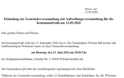 Einladung zur Gemeindeversammlung