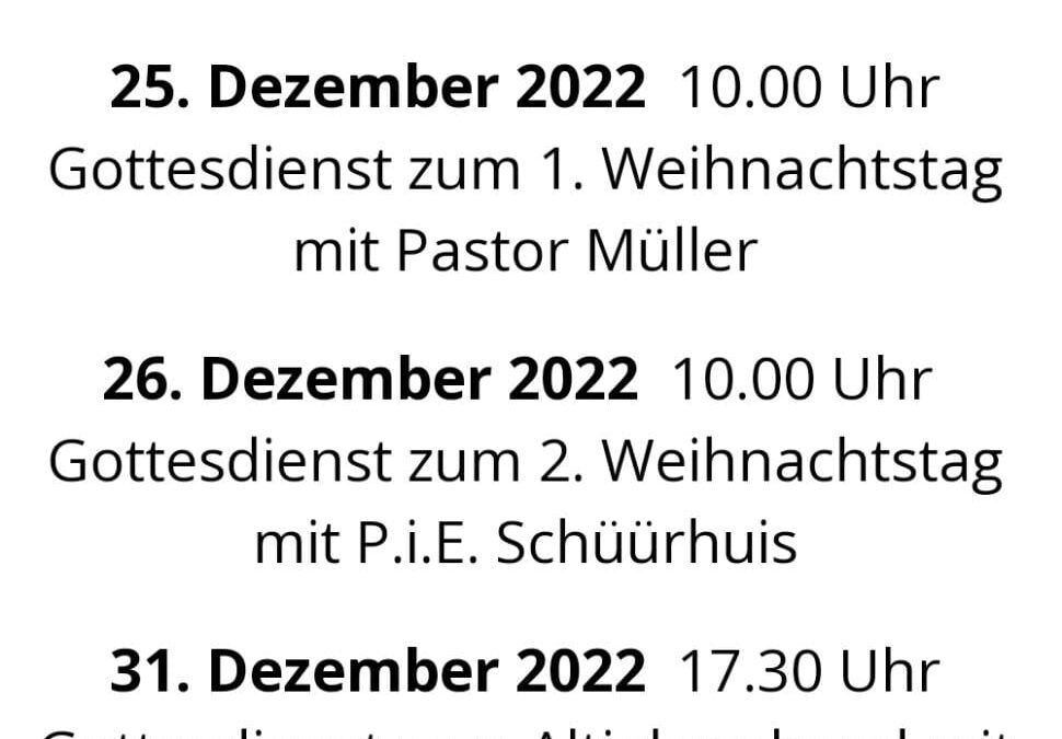 Gottesdienste in Wilsum