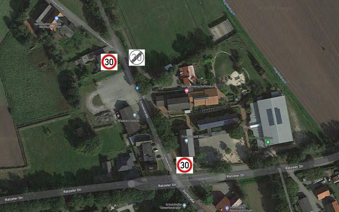 Dauerhafte Tempo-30-Zone Grundschule Wilsum